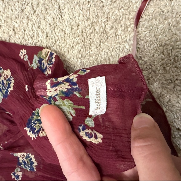 Hollister Y2K 90s Vintage 100% Silk Wrap Floral Blouse Top Small - Picture 4 of 5